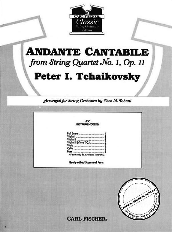 Titelbild für CF -AS5 - ANDANTE CANTABILE OP 11 (AUS STREICHQUARTETT 1)