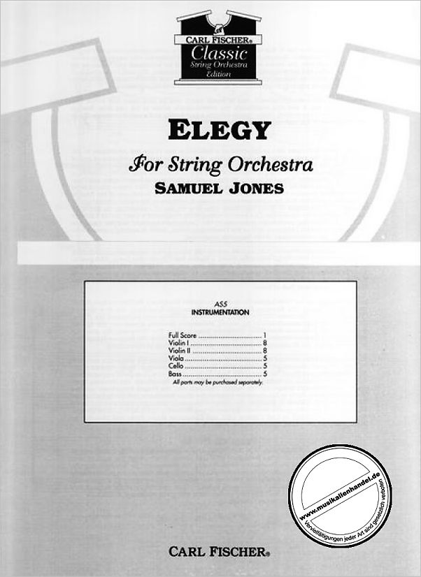 Titelbild für CF -AS61F - ELEGY FOR STRING ORCHESTRA