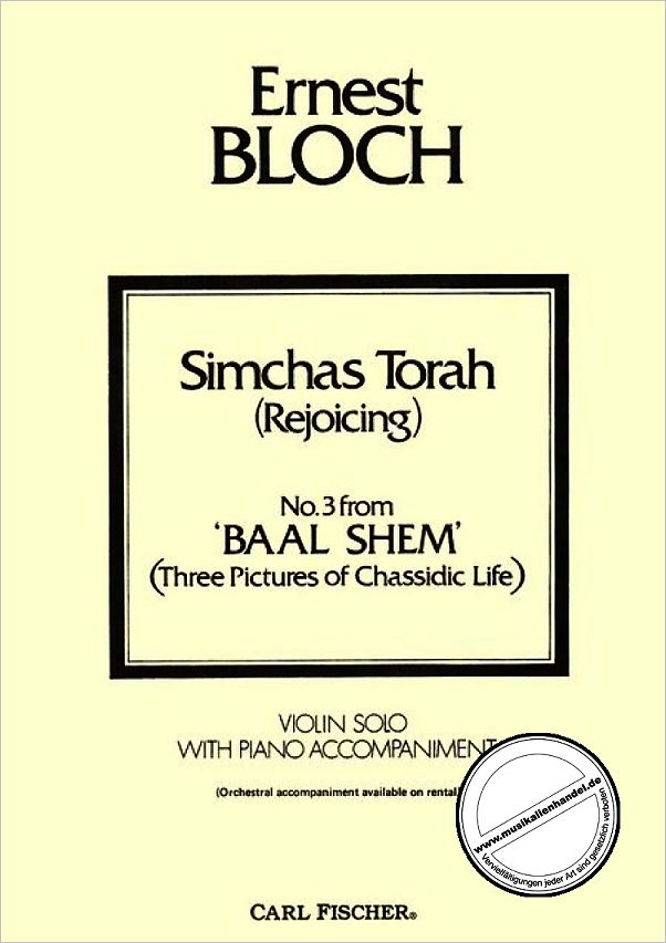 Titelbild für CF -B1858 - SIMCHAS TORAH (BAAL SHEM 3)