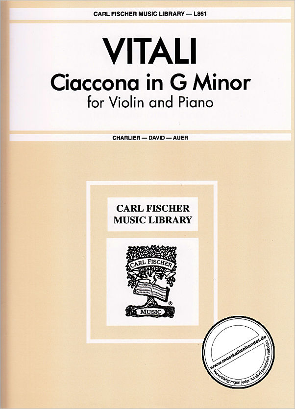 Titelbild für CF -L861 - CIACCONA - CHACONNE G-MOLL