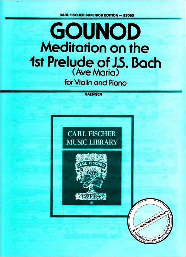 Titelbild für CF -S3060 - MEDITATION ON THE 1ST PRELUDE OF BACH (AVE MARIA)