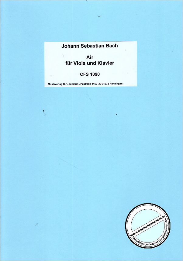 Titelbild für CFS 1090 - AIR (ORCHESTERSUITE 3 D-DUR BWV 1068)