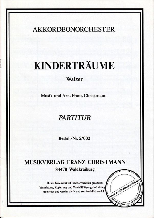 Titelbild für CHRISTM 5-002 - KINDERTRAEUME - WALZER