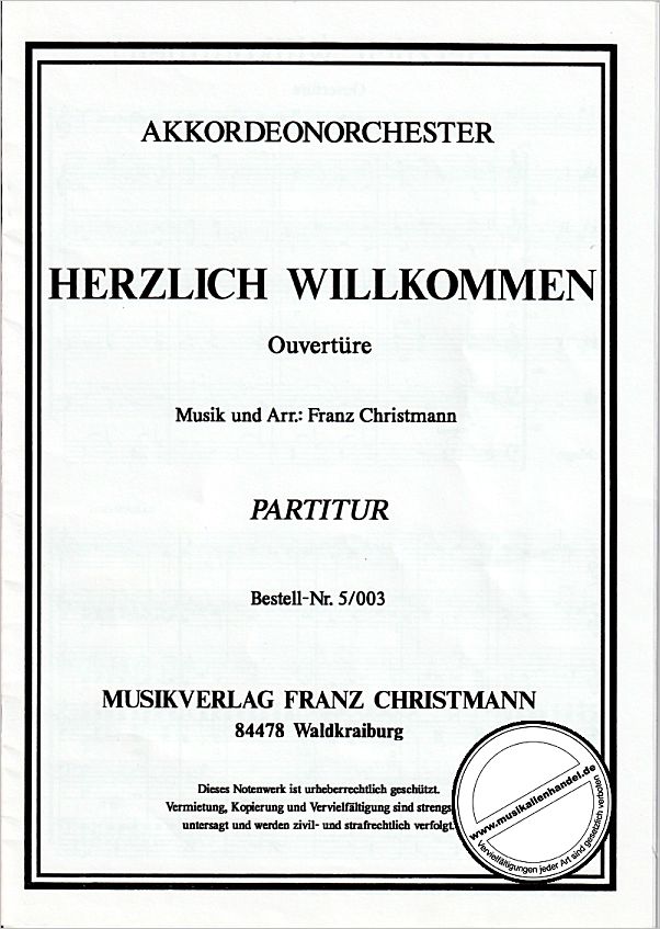 Titelbild für CHRISTM 5-003 - HERZLICH WILLKOMMEN - OUVERTUERE