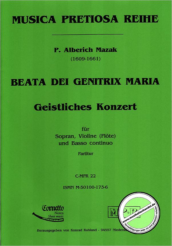 Titelbild für CORNETTO -MPR22 - BEATA DEI GENITRIX MARIA