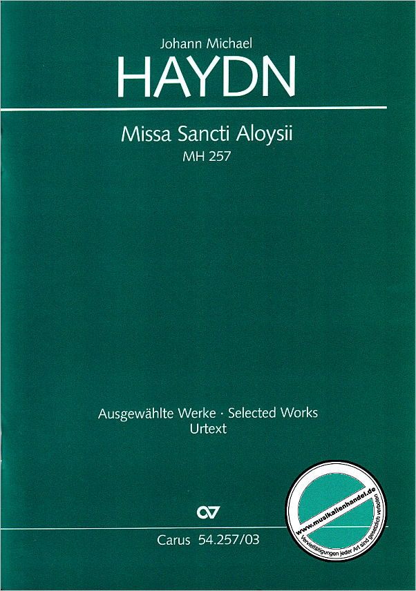 Titelbild für CV 54.257/03 - Missa Sancti Aloysii MH 257 (1777)