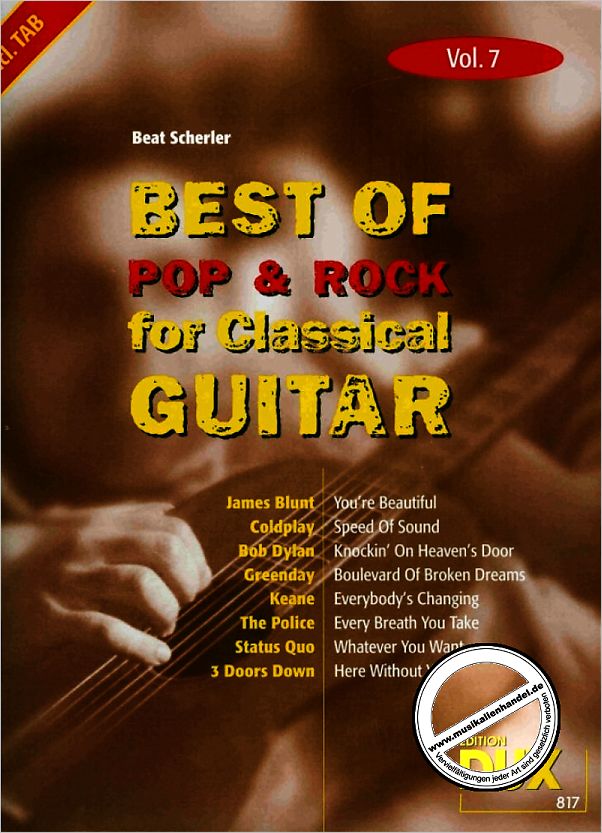 Titelbild für D 817 - BEST OF POP & ROCK FOR CLASSICAL GUITAR 7