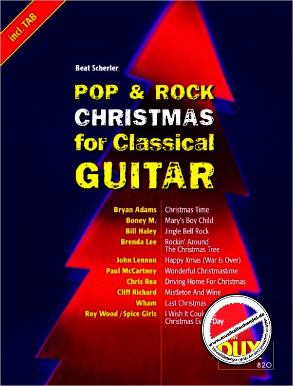 Titelbild für D 820 - POP + ROCK CHRISTMAS FOR CLASSICAL GUITAR