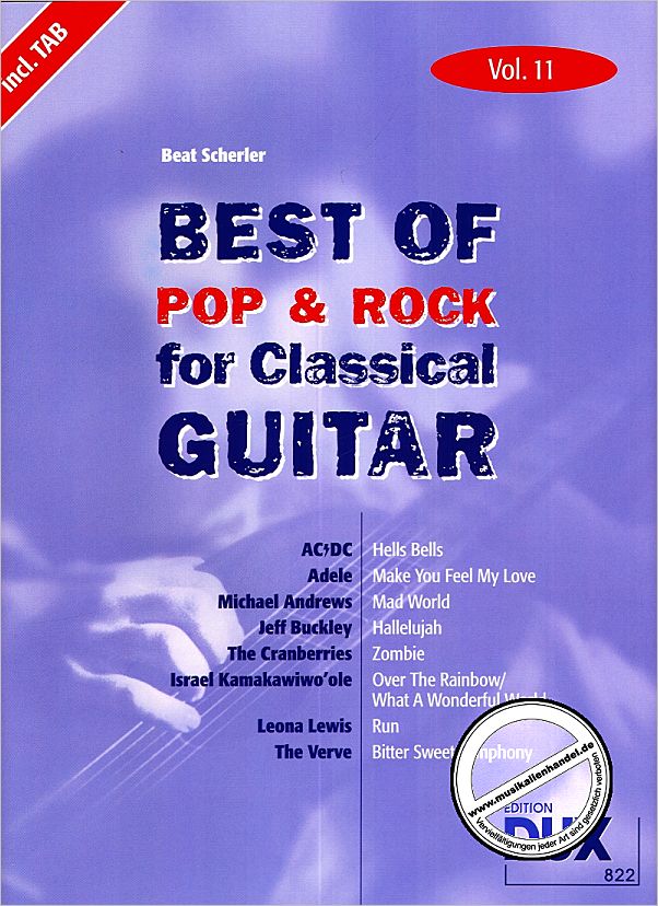 Titelbild für D 822 - BEST OF POP + ROCK FOR CLASSICAL GUITAR 11