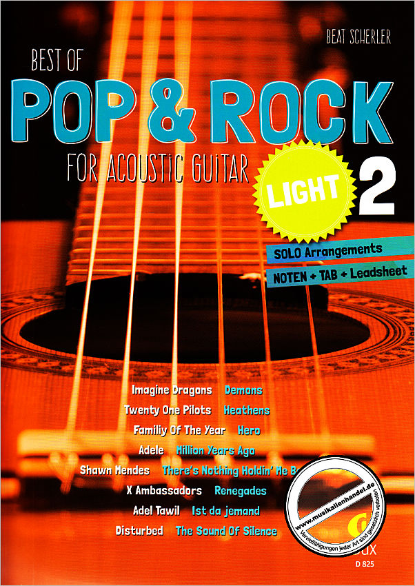 Titelbild für D 825 - Best of Pop + Rock for acoustic guitar light 2