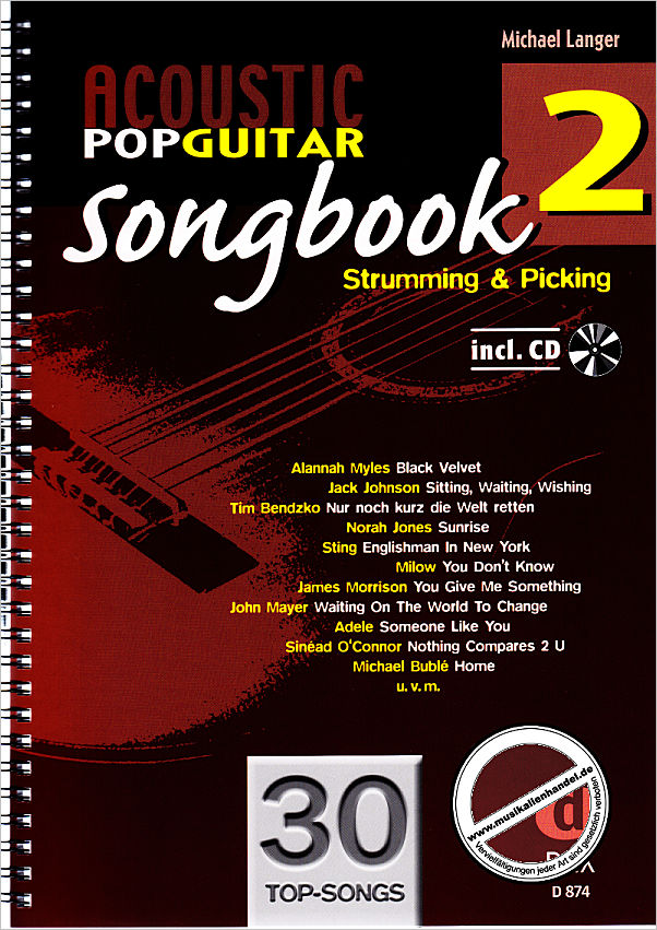 Titelbild für D 874 - ACOUSTIC POP GUITAR SONGBOOK 2