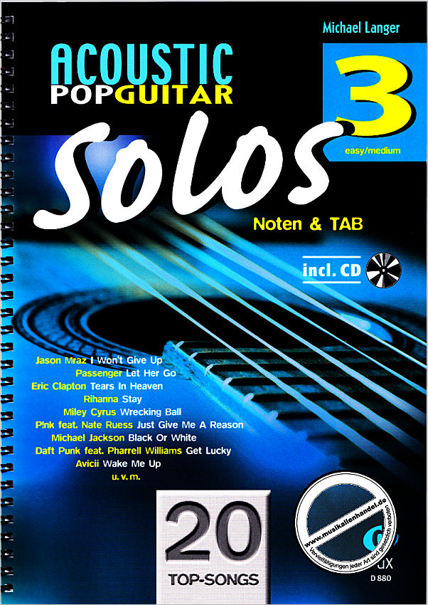 Titelbild für D 880 - ACOUSTIC POP GUITAR SOLOS 3