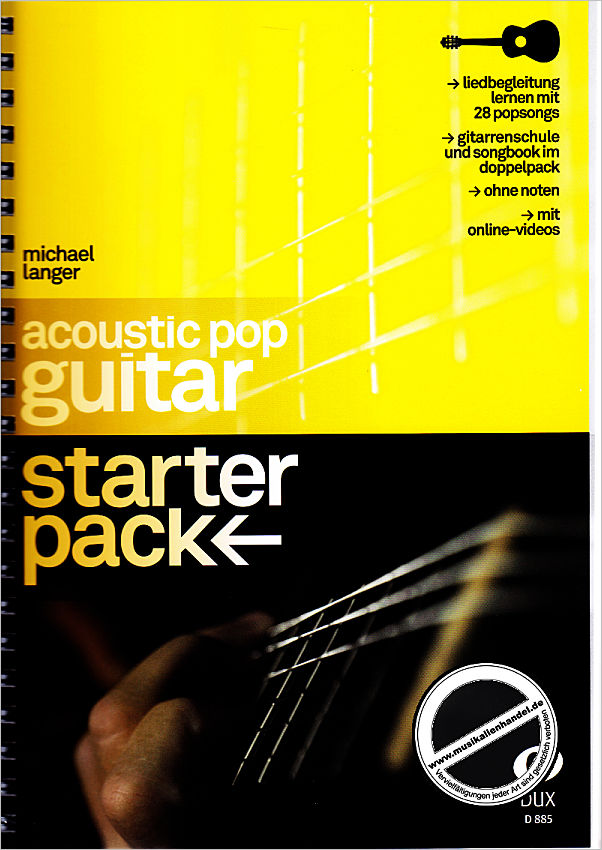 Titelbild für D 885 - Acoustic pop guitar - Starterpack | Gitarrenschule und Songbook im Doppelpack