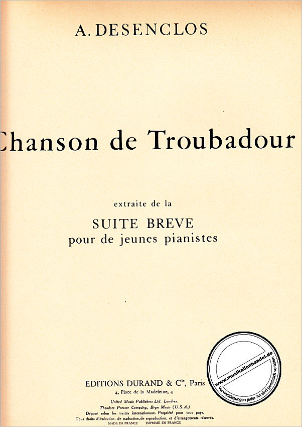 Titelbild für DF 14040-03 - Chans troubador