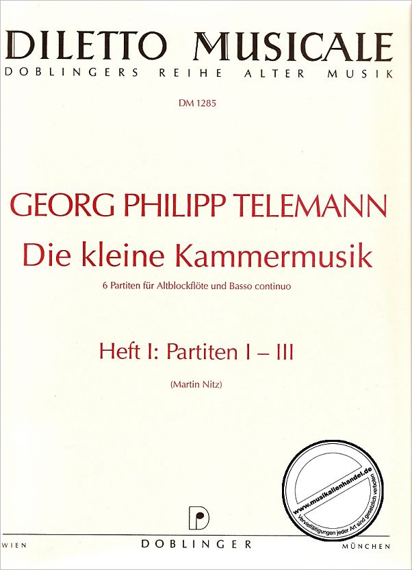Titelbild für DM 1285 - DIE KLEINE KAMMERMUSIK (6 PARTITEN 1)