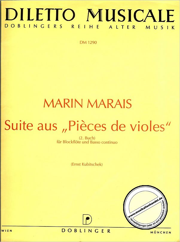 Titelbild für DM 1290 - SUITE (PIECES DE VIOLES BUCH 2 + 8)