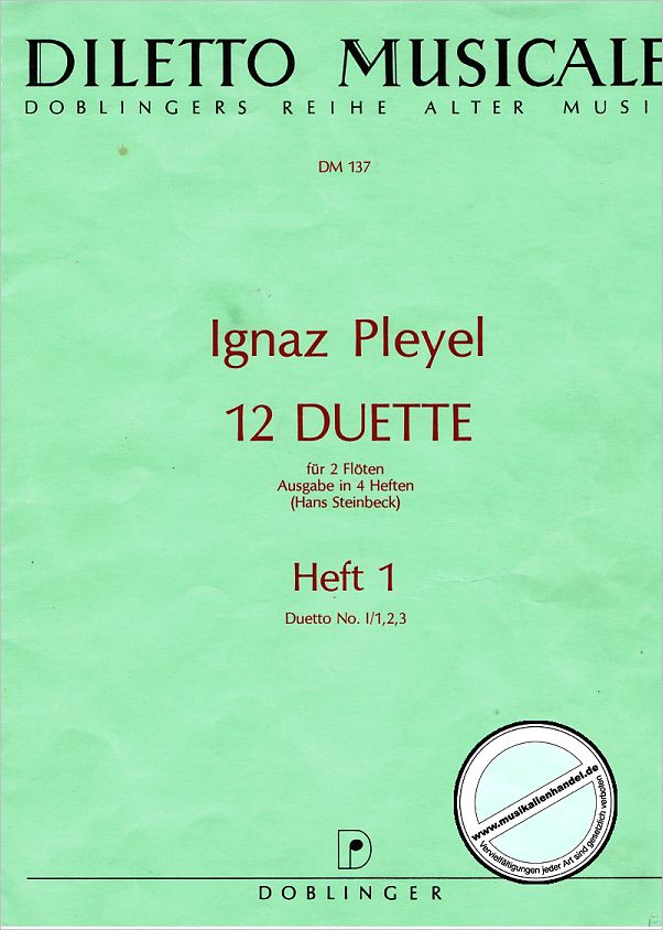 Titelbild für DM 137 - 12 DUETTE BD 1 NR 1-3