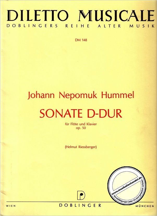 Titelbild für DM 148 - SONATE D-DUR OP 50