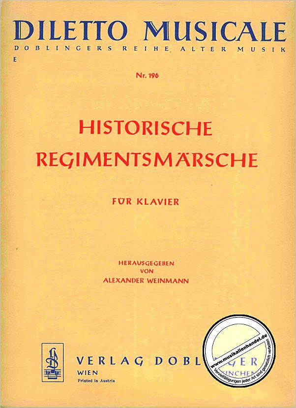 Titelbild für DM 196 - HISTORISCHE REGIMENTSMAERSCHE