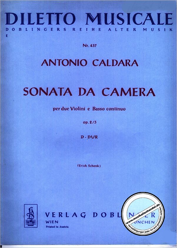 Titelbild für DM 437 - SONATA DA CAMERA OP 2/3 D-DUR
