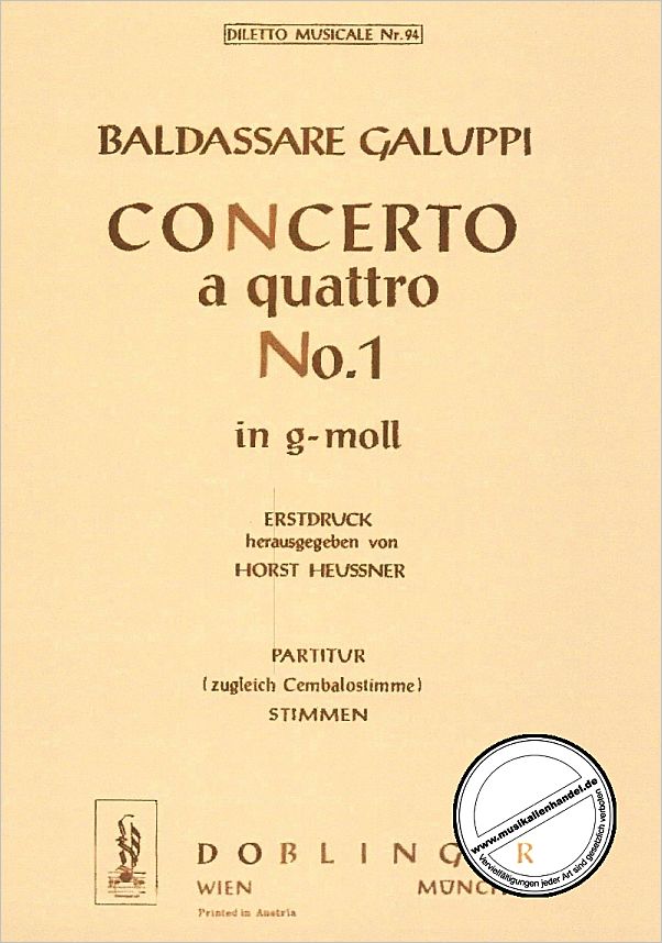 Titelbild für DM 94-ST - CONCERTO A QUATTRO 1 G-MOLL