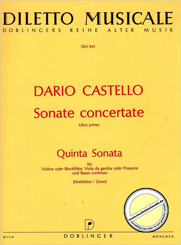 Titelbild für DM 945 - SONATA QUINTA (5) C-DUR
