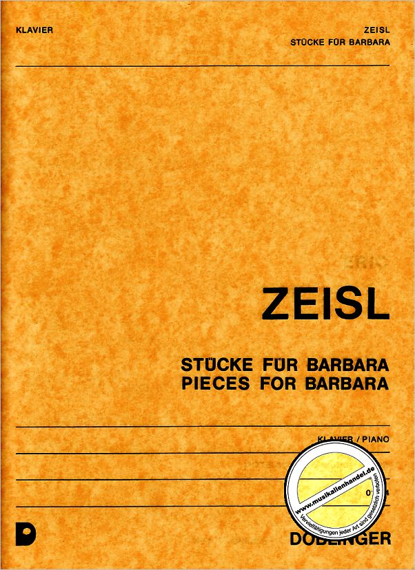 Titelbild für DO 01374 - STUECKE FUER BARBARA - PIECES FOR BARBARA