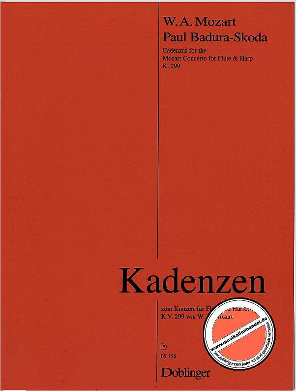 Titelbild für DO 05156 - KADENZEN ZUM KONZERT KV 299 FUE
