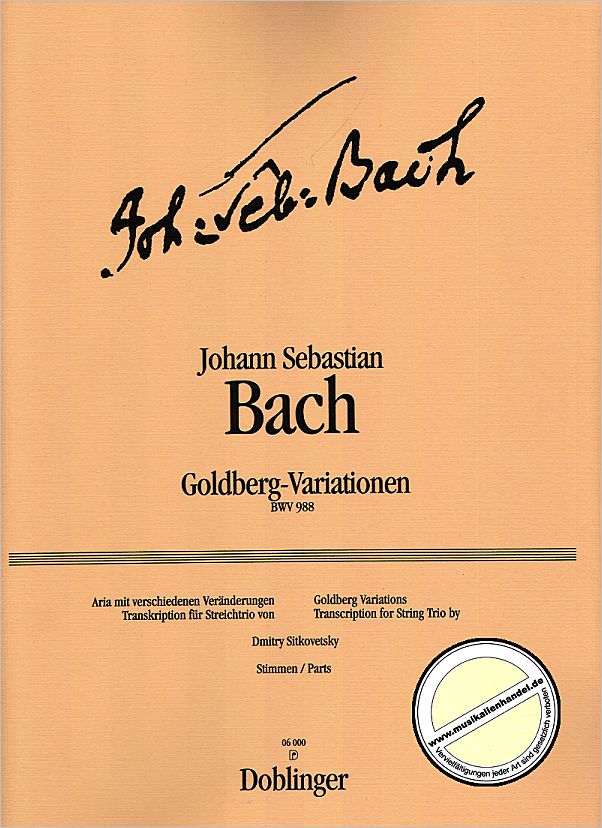 Titelbild für DO 06000 - GOLDBERG VARIATIONEN BWV 988