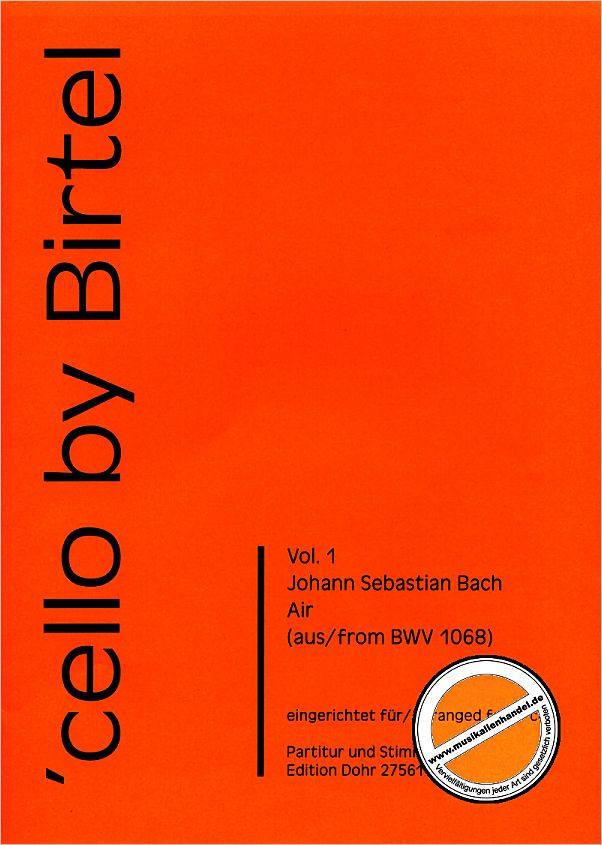 Titelbild für DOHR 27561 - AIR (ORCHESTERSUITE 3 D-DUR BWV 1068)