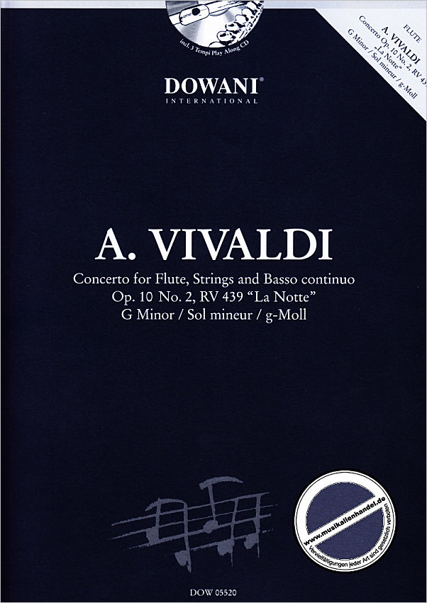 Titelbild für DOWANI 05520 - CONCERTO G-MOLL OP 10/2 RV 439 F 6/13 T 455 (LA NOTTE)