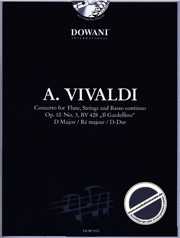 Titelbild für DOWANI 5503 - CONCERTO D-DUR OP 10/3 RV 428 F 6/14 PV 155