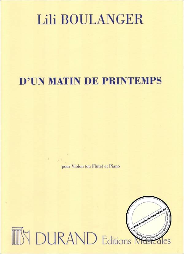 Titelbild für DUR 10095 - D'UN MATIN DE PRINTEMPS