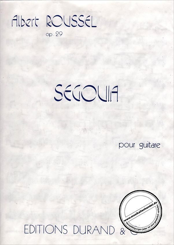 Titelbild für DUR 10786 - SEGOVIA OP 29
