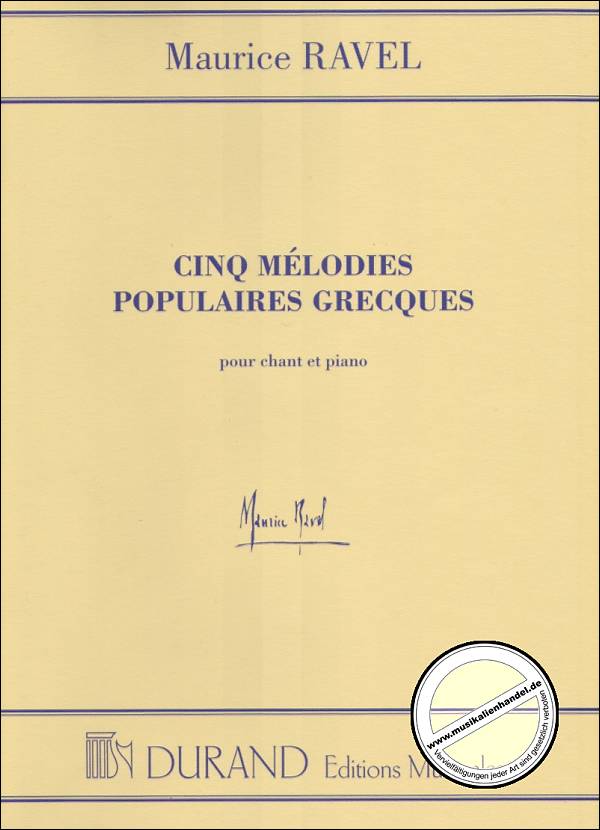 Titelbild für DUR 12236-1 - 5 MELODIES POPULAIRES GRECQUES