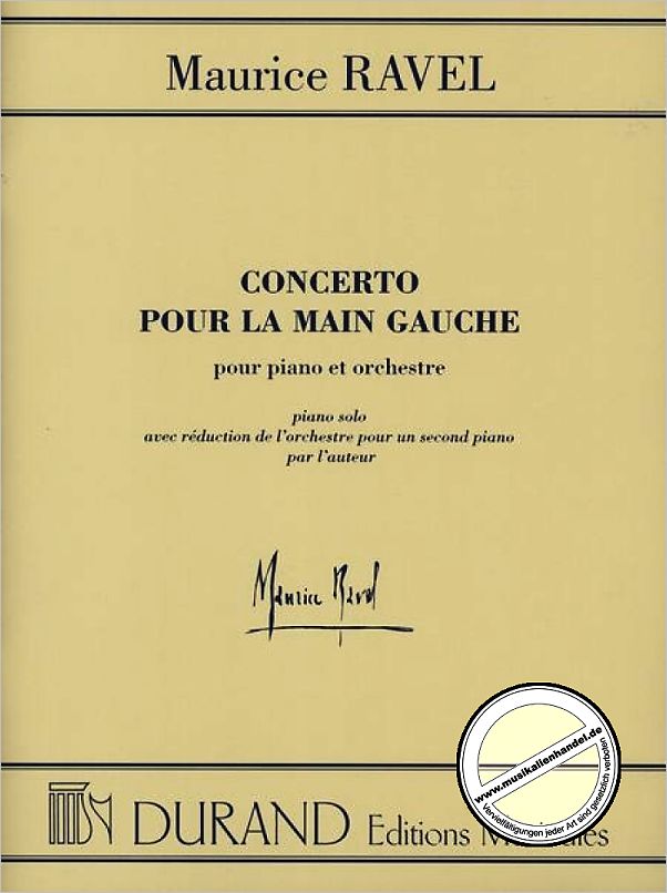Titelbild für DUR 12728 - CONCERTO POUR LA MAIN GAUCHE