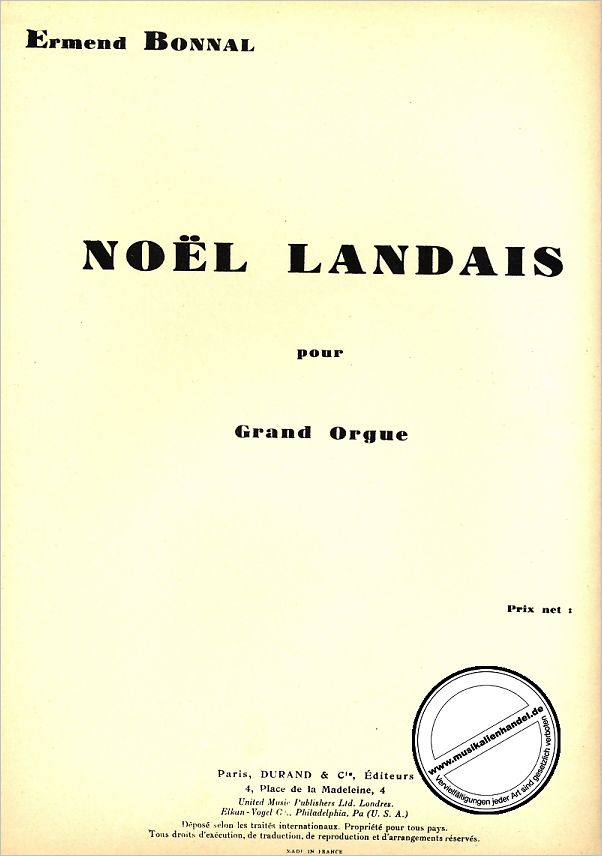 Titelbild für DUR 12882 - NOEL LANDAIS