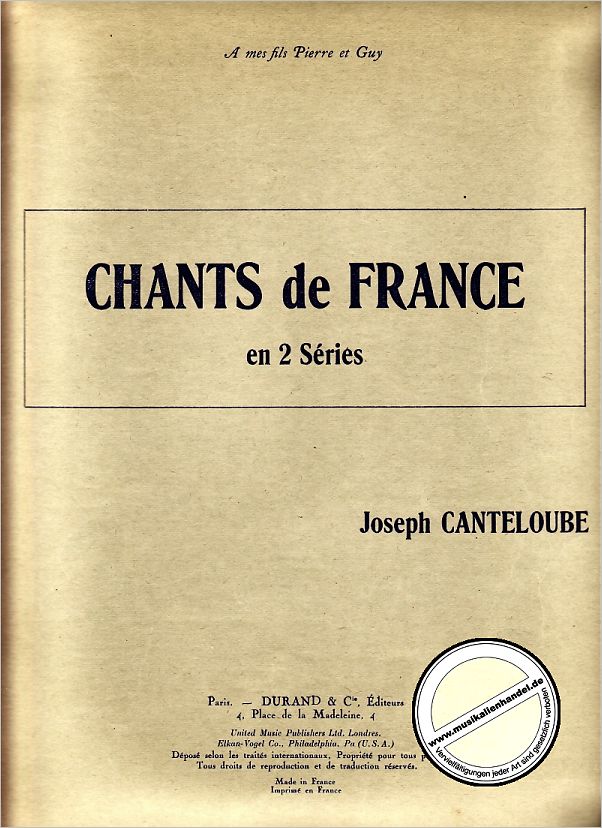 Titelbild für DUR 13317 - CHANTS DE FRANCE 1