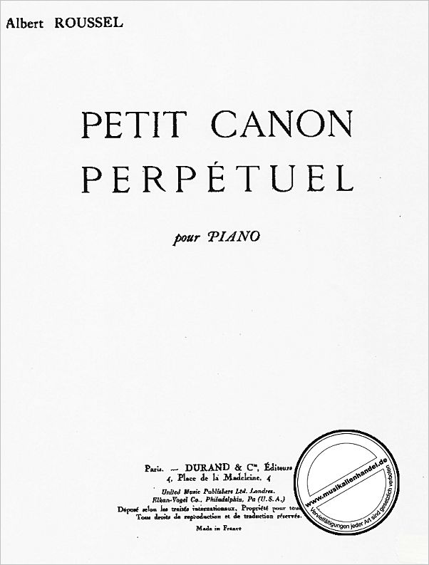 Titelbild für DUR 13323 - PETIT CANON PERPETUEL