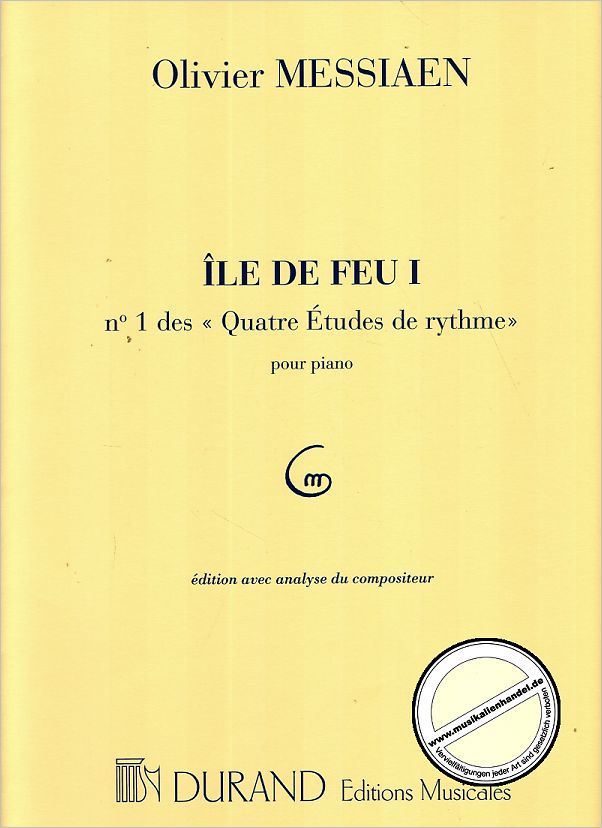 Titelbild für DUR 15300 - ILE DE FEU 1 (4 ETUDES DE RHYTHME NR 1)