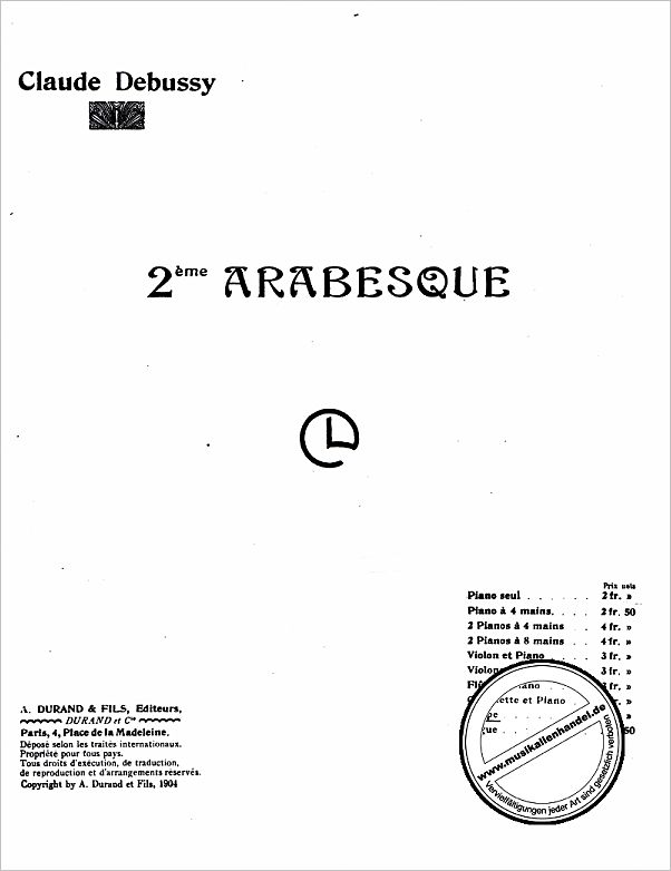 Titelbild für DUR 6748 - ARABESQUE 2 (DEUXIEME ARABESQUE)