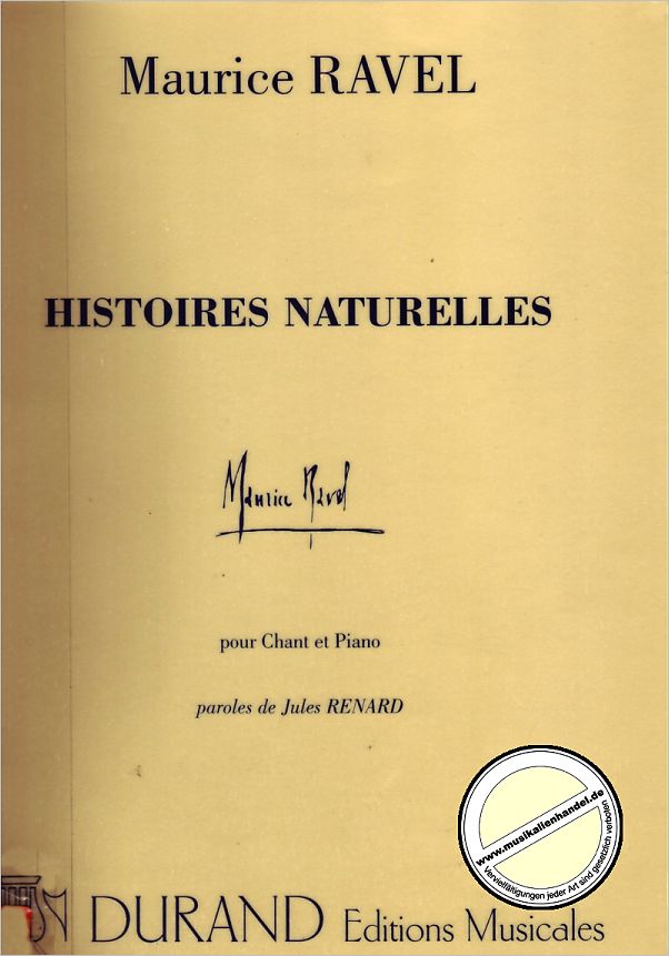 Titelbild für DUR 6867 - HISTOIRES NATURELLES