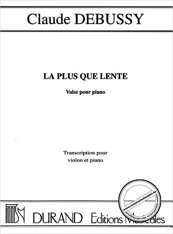 Titelbild für DUR 7903 - LA PLUS QUE LENTE