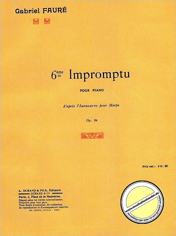 Titelbild für DUR 8757 - IMPROMPTU 6 OP 86 (HA)