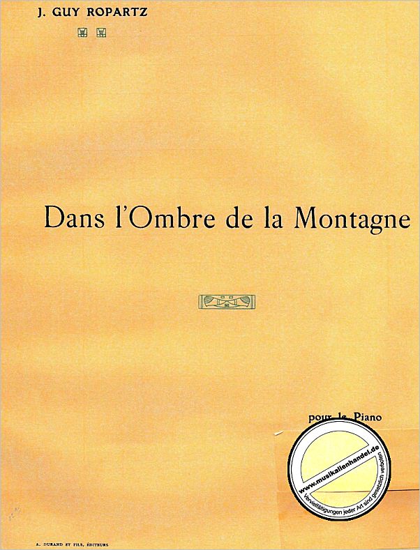 Titelbild für DUR 8965 - DANS L'OMBRE DE LA MONTAGNE