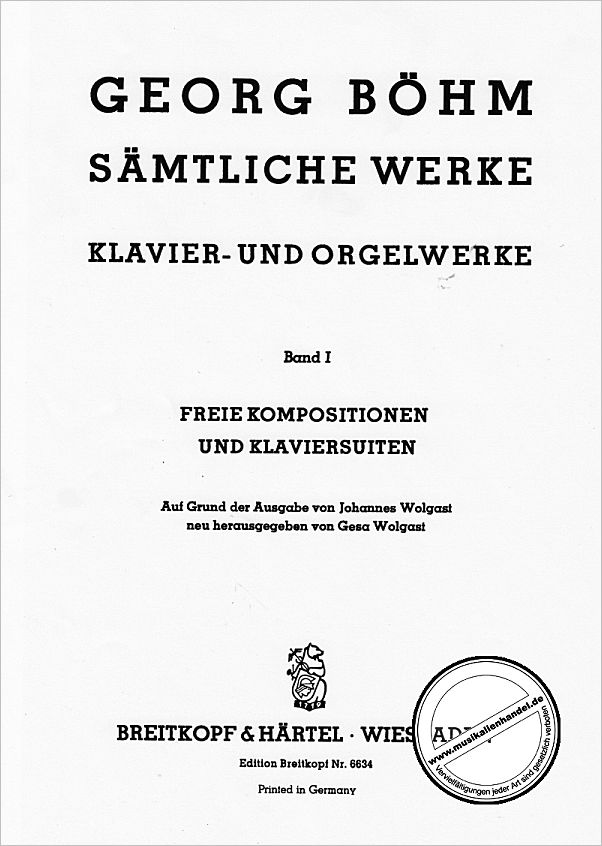 Titelbild für EB 6634 - SAEMTLICHE KLAVIER + ORGELWERKE 1
