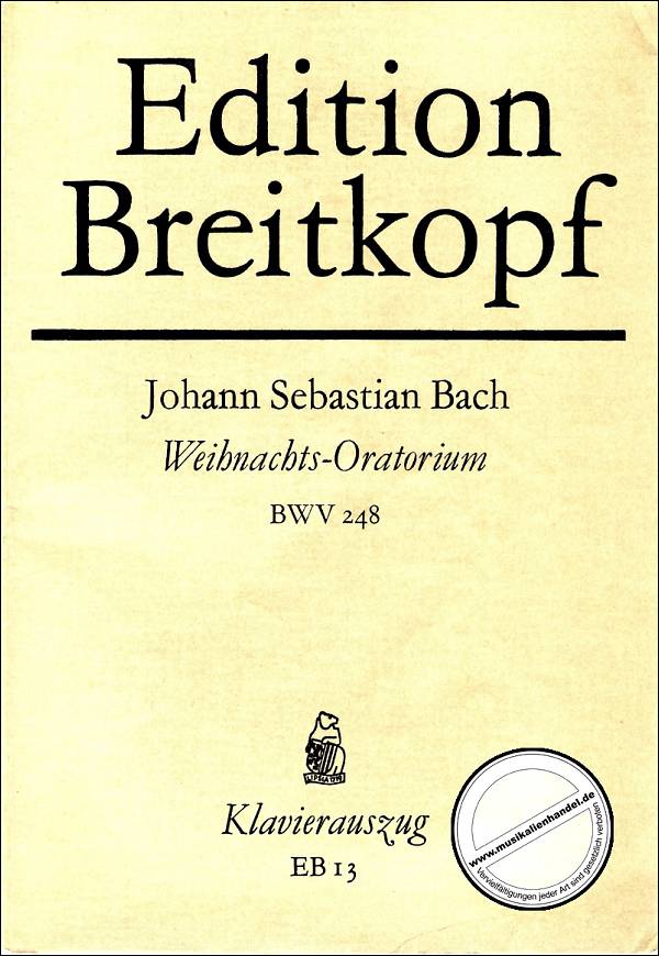 Titelbild für EB 13 - WEIHNACHTSORATORIUM BWV 248