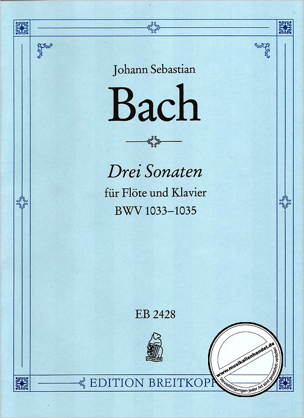 Titelbild für EB 2428 - 3 SONATEN BWV 1033-1035
