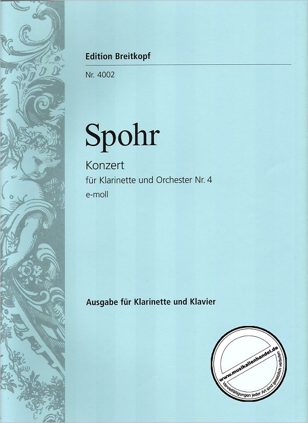 Titelbild für EB 4002 - KONZERT 4 E-MOLL - KLAR ORCH