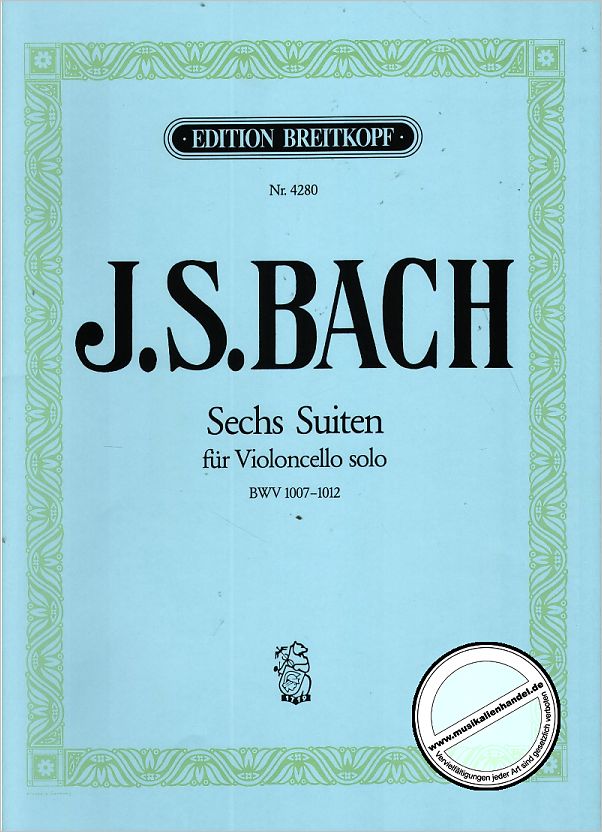 Titelbild für EB 4280 - 6 SUITEN BWV 1007-1012 (VC)